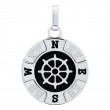 SS Compass Silver W/ Ships Wheel Pendant SS Compass Silver W/ Ships Wheel Pendant-1