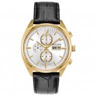 Mens Gold Tone Chrono Watch