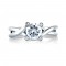 14K White Gold 0.03Ctw Semi Mount With 1.00Ct Round Head.