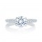 14K White Gold 0.28Ctw Semi Mount With 0.75Ct Head.