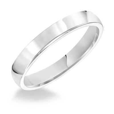 Goldman Comfort Fit Wedding Band 3mm, 14k White Gold