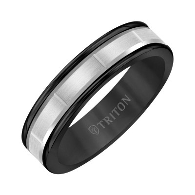 Triton  Black Tungsten(Primary)/14Kw Vertical Cut Insert Band - Sz 10