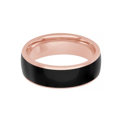 14KR/BLK CERAMIC 7MM DOME EDGE BAND SZ 10
