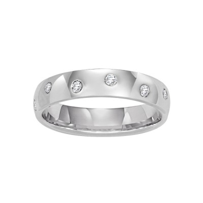 Gents 14K White Gold 1/4cttw Diamond Band