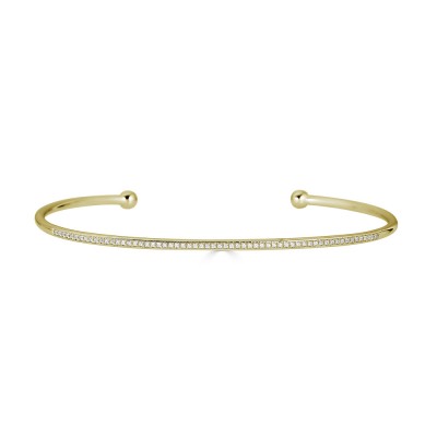 Sachs Signature 14KY .13Ctw Diamond Single Row Open Bangle