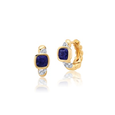 Lab-Grown Sapphire Two-Tone Earrings