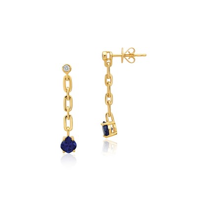 Lab-Grown Sapphire Dangle Earrings