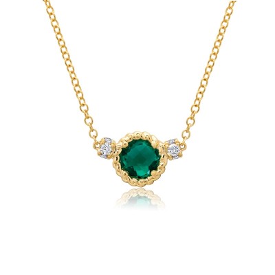 Lab-Grown Emerald Chain Necklace