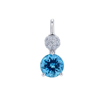 Lab-Grown Aqua Blue Spinel Pendant