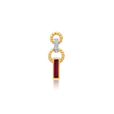 Lab-Grown Ruby Two-Tone Pendant