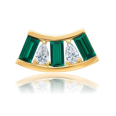 Lab-Grown Emerald & Diamond Pendant