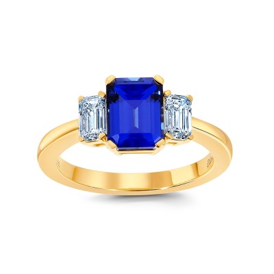 Lab-Grown Sapphire Three-Stone Ring