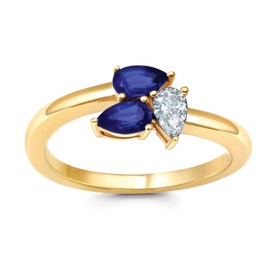 Lab-Grown Sapphire Cluster Ring