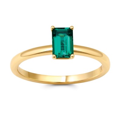 Stackable Lab-Grown Emerald Ring