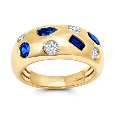 Lab-Grown Sapphire & Diamond Ring