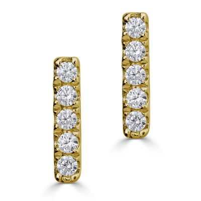 Sachs Signature 14KY .06Ctw Round G-H/SI Diamond Bar Earrings