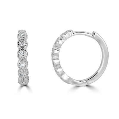 Sachs Signature Bezel Huggies Earrings