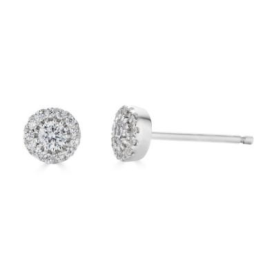 Sachs Signature 14KW .25Ctw Round H-I/I1 Diamond Halo Stud Earrings