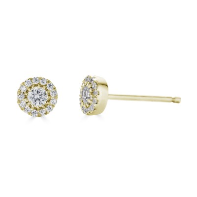 Sachs Signature 14KY .25Ctw Round H-I/I1 Diamond Halo Stud Earrings