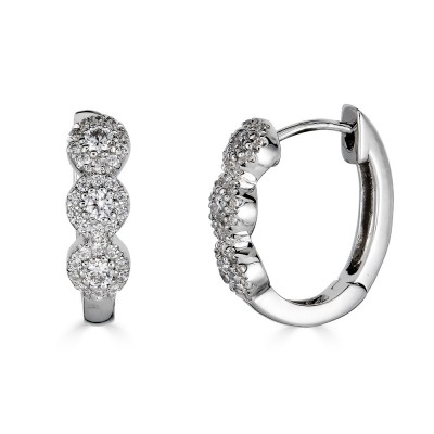 Sachs Signature 14KW .40Ctw Round H-I/I1 Diamond Halo Earrings