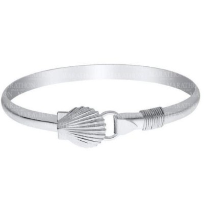 SS SCALLOP BRACELET W WRAP-7.0