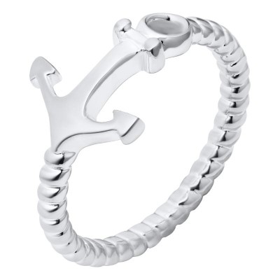 SS Sideways Anchor Ring Size 7