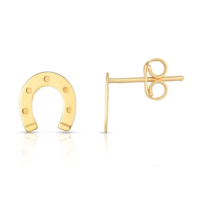 14K Horseshoe Studs