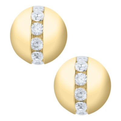 14K Yellow Gold Diamond Cape Cod Studs