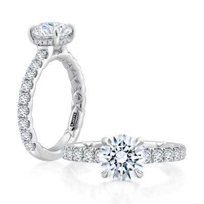 Statement Round Diamond Center Engagement Ring