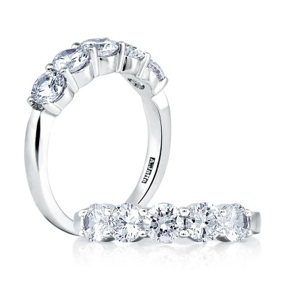 Four Stones Round Diamond Wedding Band