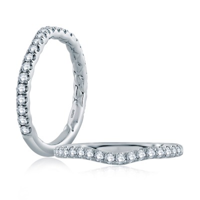 Curved Three Quarters Diamond Wedding Band