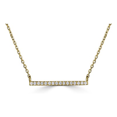 Sachs Signature 14KY 18" .08Ctw Round G-H/SI Diamond Horizontal Bar Adj Necklace