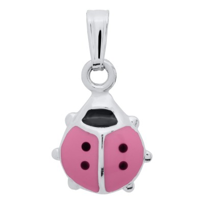 SS Cape Cod 15" Pink Ladybug Pendant On Chain