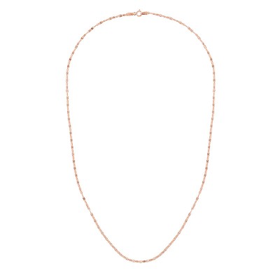 14K Rose 24" Diamond Cut Mariner Necklace