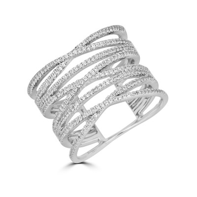 Sachs Signature 14KW .50Ctw Round Diamond Criss Cross Ring