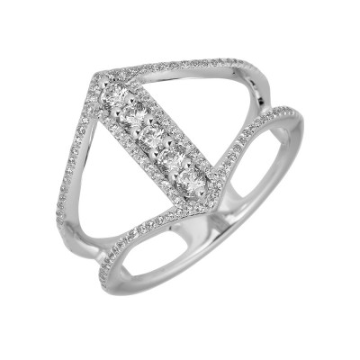 Sachs Signature 14KW .45Ctw Round H-I/I1 Diamond Open Space Bar Ring