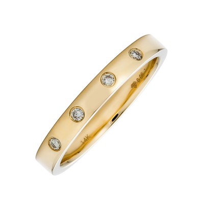 Sachs Signature 14KY 4=.06Ctw Round H-I/I1 Diamond 4-Stone Band