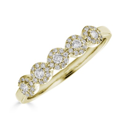 Sachs Signature 14KY .25Ctw Round H-I/I1 Diamond 5 Halo Ring