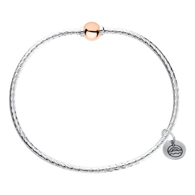 SS/14K Rose Gold Cape Cod Pattern Bracelet 6.5