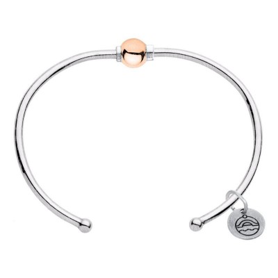 SS/RG Single Bead Cape Cod Cuff Bracelet