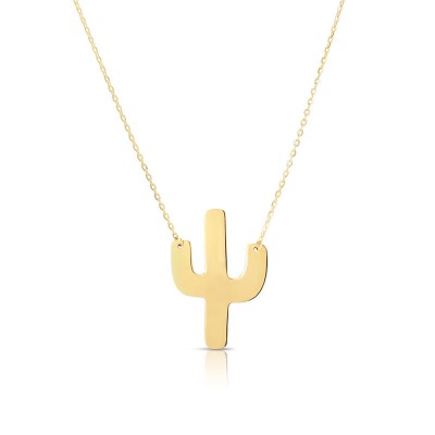 14K Yellow Large Cactus Necklace