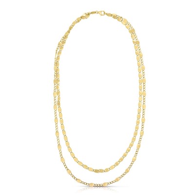 14K Yellow Souble Strang Vintage Chain Necklace