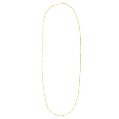 14K Yellow 18" Diamond Mirror Chain