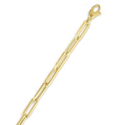 14K Yellow 18" Fancy Paperclip 6.1mm Chain
