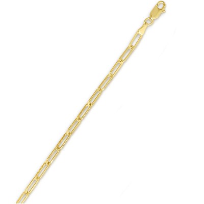 14K Yellow 24" Fancy Paperclip 3.3mm Chain