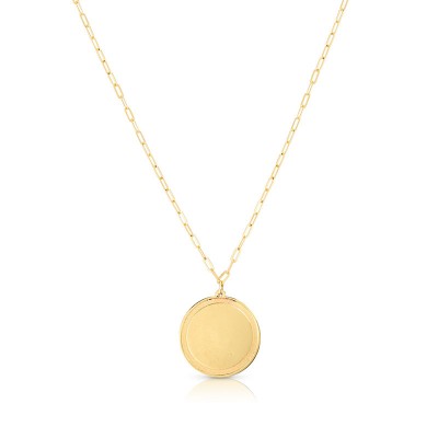 14K Round Disc Necklace