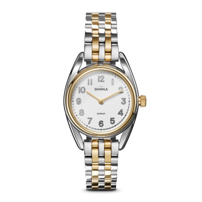 The Derby 30mm, White Dial Two-Tone Stainless Steel Watch