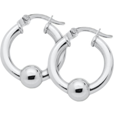 SS Cape Cod Bead Hoop Earrings