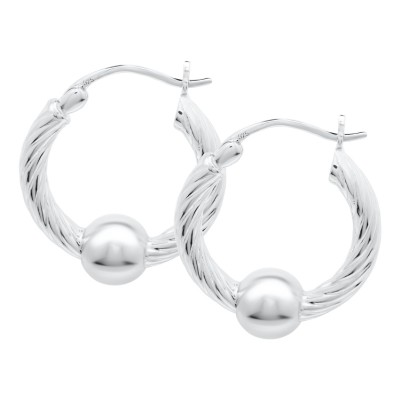 CC SS 20MM TWIST WIRE EARRINGS