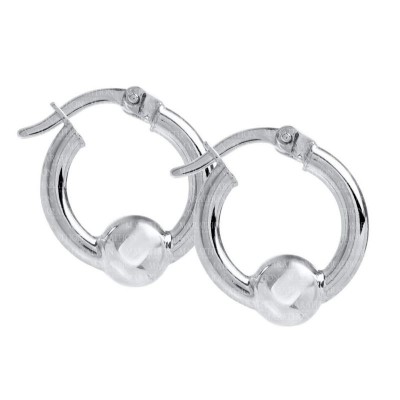 SS Cape Cod Bead Hoop Earrings